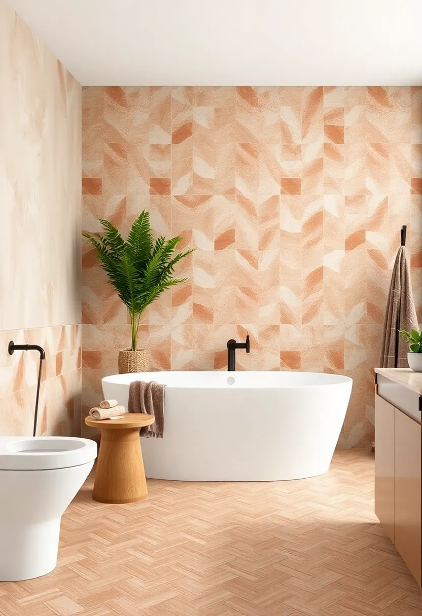Earthy ‌Terracotta Herringbone Tiles to ‌Add Rustic Charm