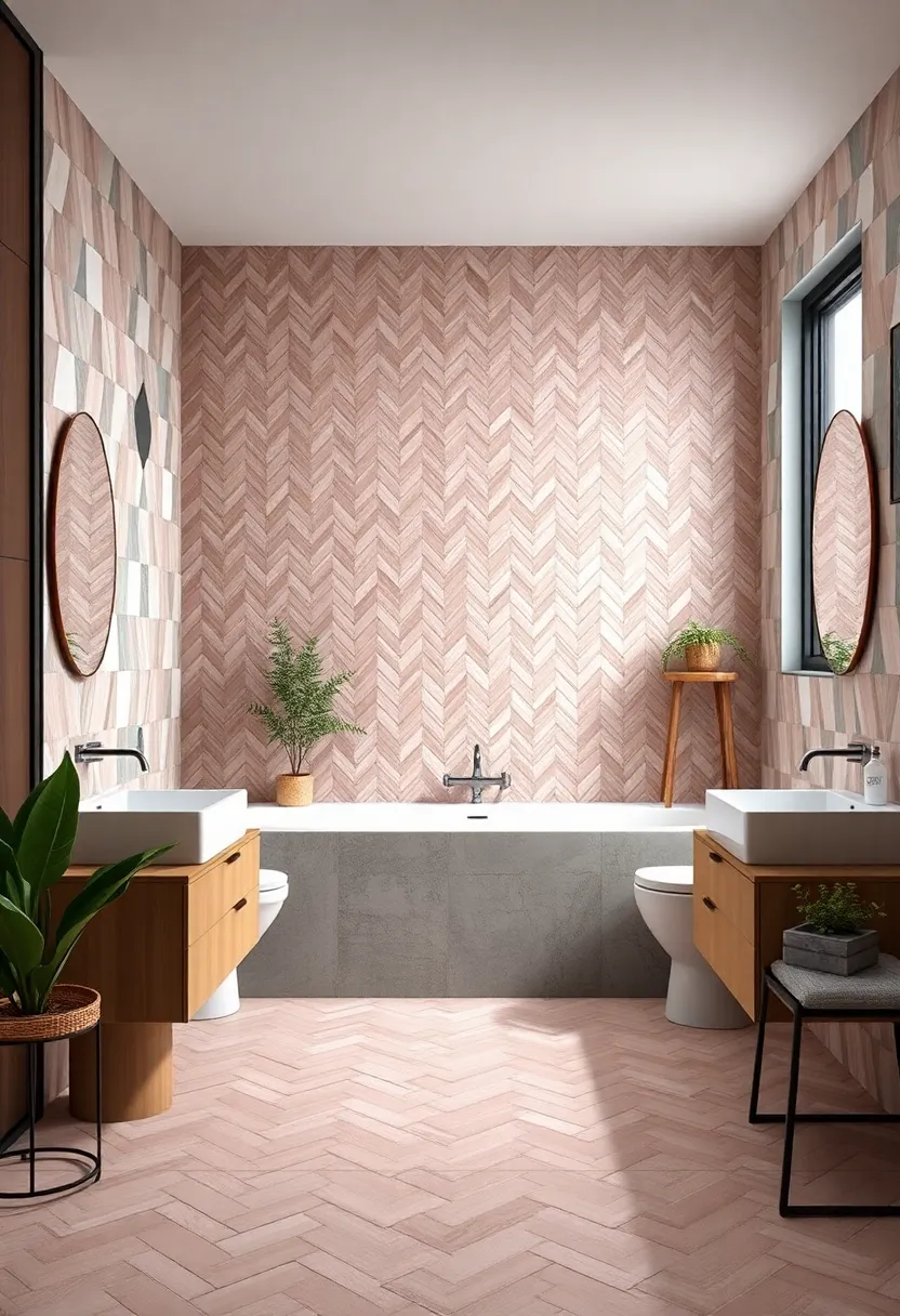 Muted Pastel Pink tiles to Inject Subtle Personality