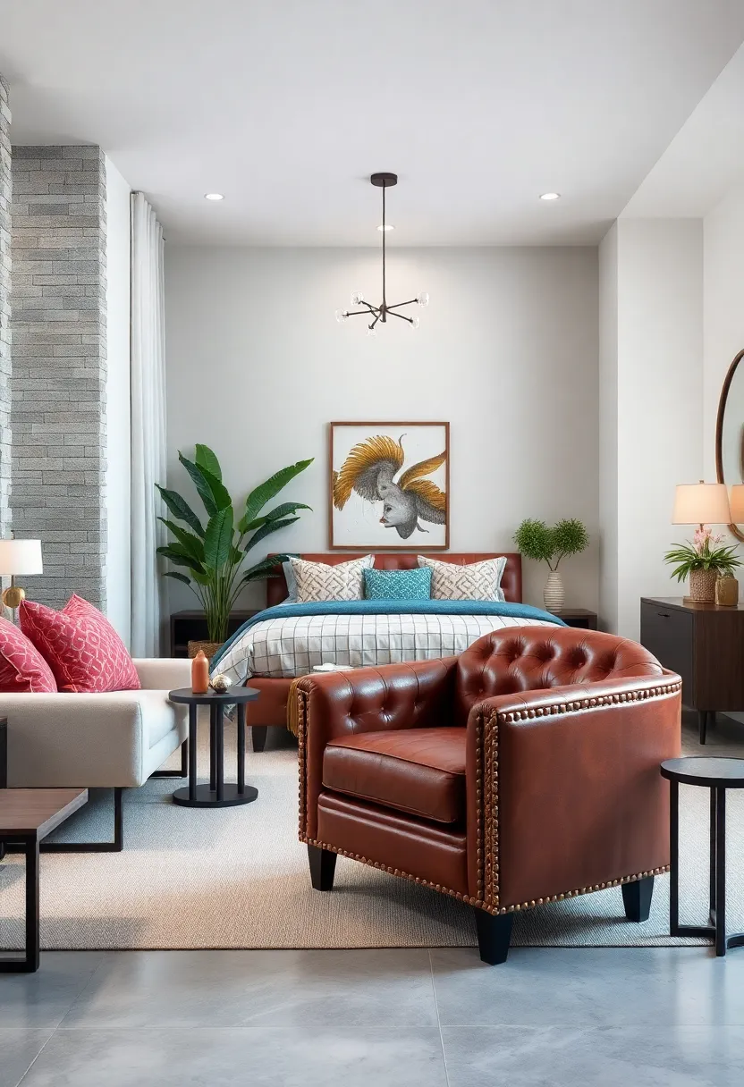 Leather Club Chair with ⁢Nailhead Trim