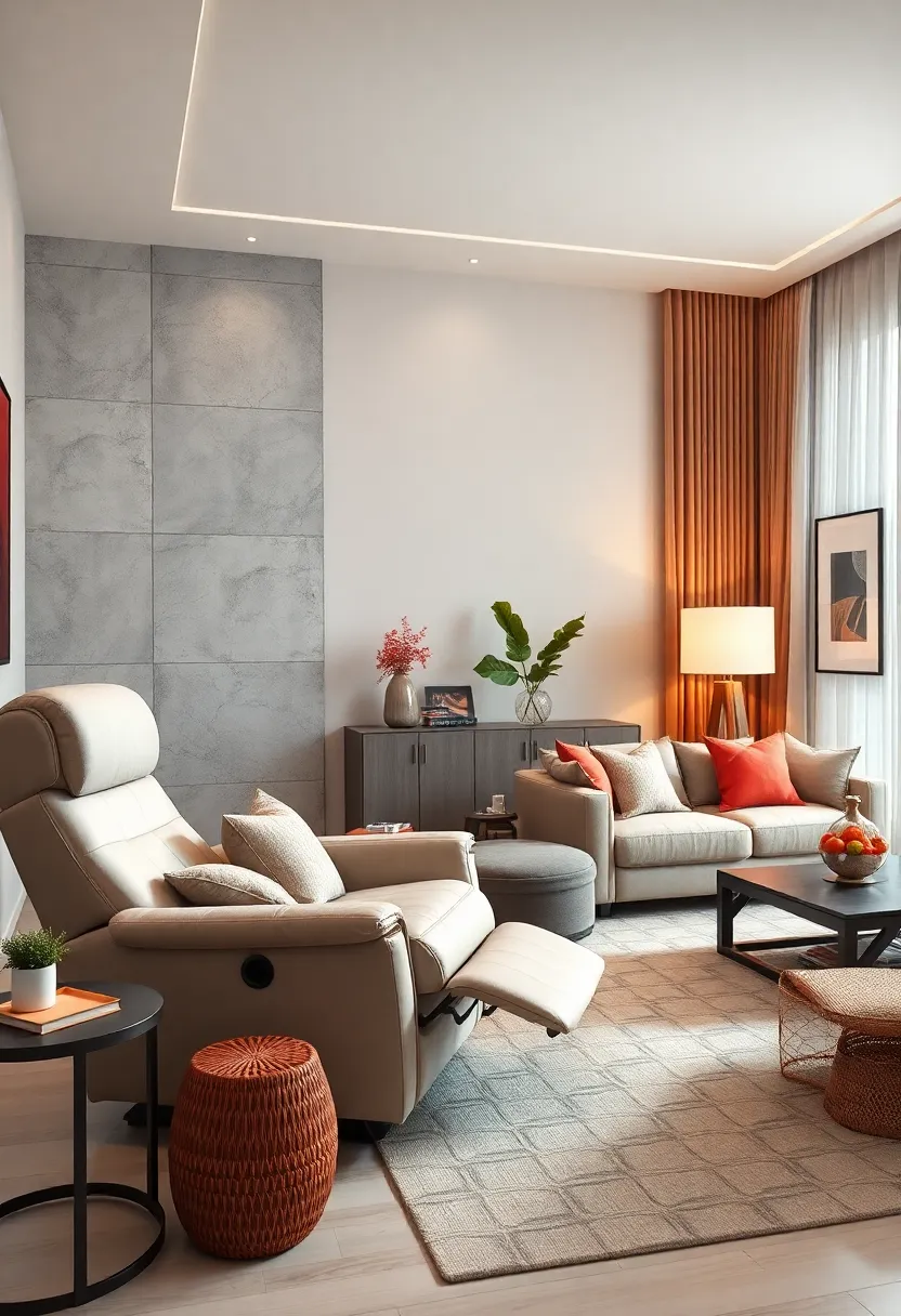 Sleek‌ Recliner with Heated Massage Feature