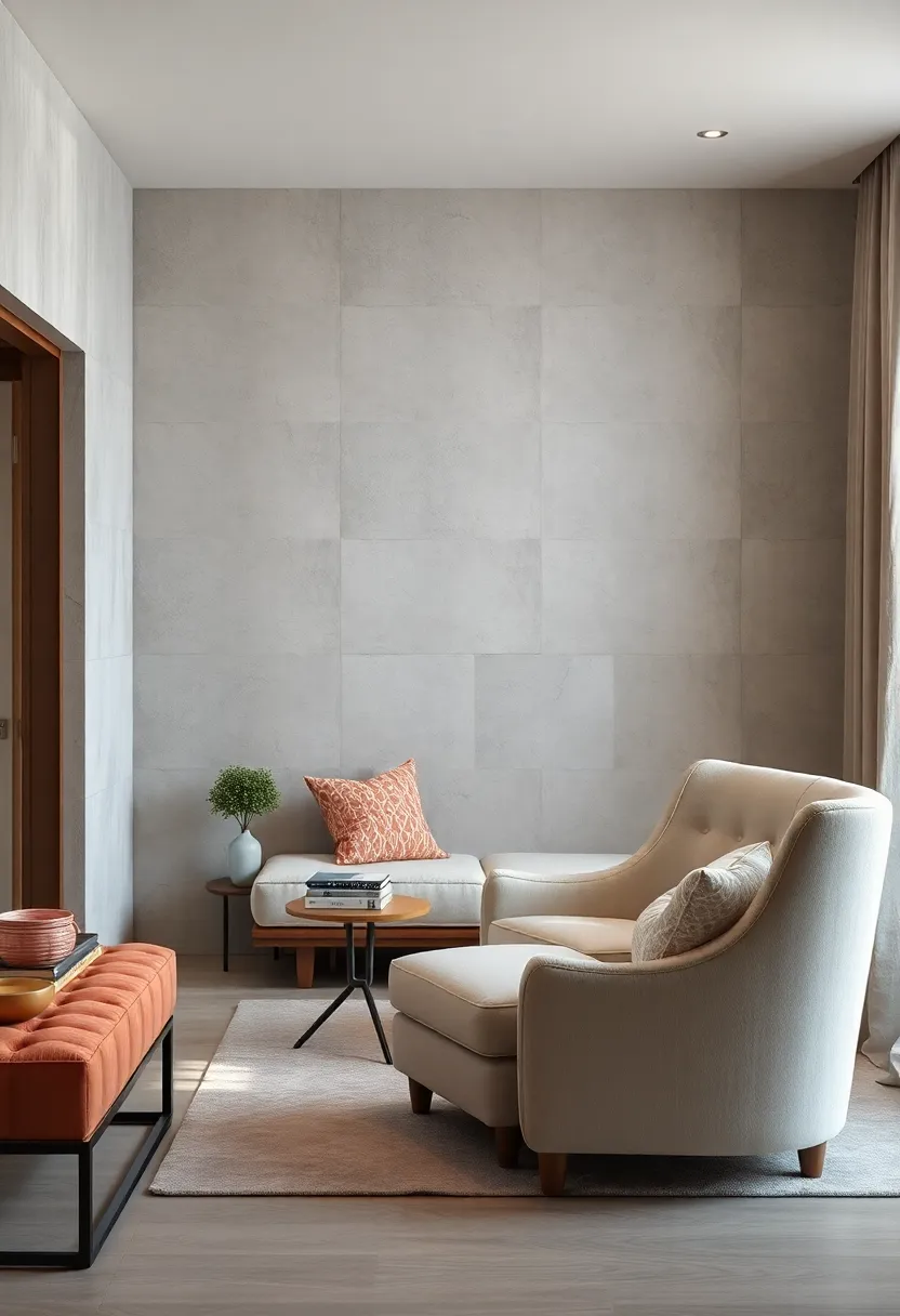 Upholstered Reading Chair with Matching Ottoman