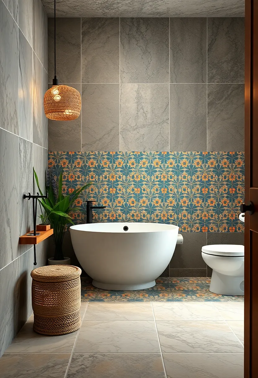 use patterned tiles inside drawers or cabinet interiors for a hidden pop of color