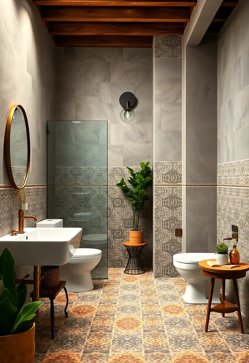 Combine vintage Moroccan tiles with modern fixtures for a unique and eclectic vibe