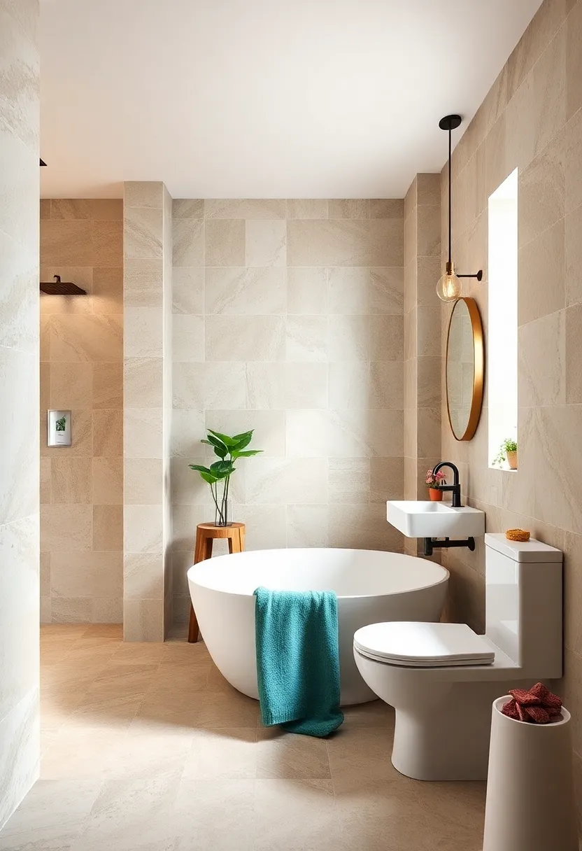 Use patterned tiles in unexpected places like the ceiling or inside shower niches