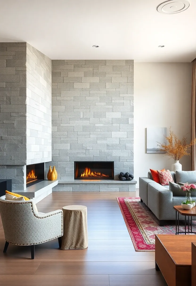 Open Concept Flow: A central fireplace acting as a room divider maintains‍ warmth while ⁢defining⁤ dining and ⁣living areas