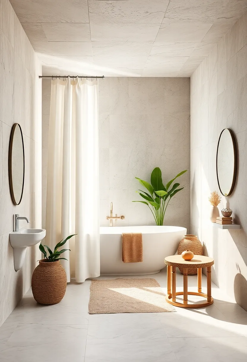 Replace synthetic ​shower curtains with organic, biodegradable fabric alternatives