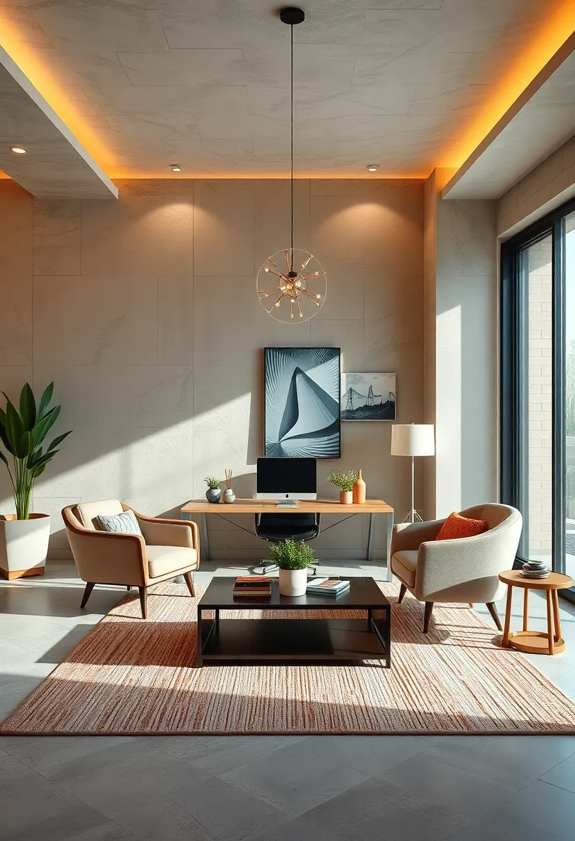 Add a textured area rug to define the ‍workspace and ‍add warmth underfoot