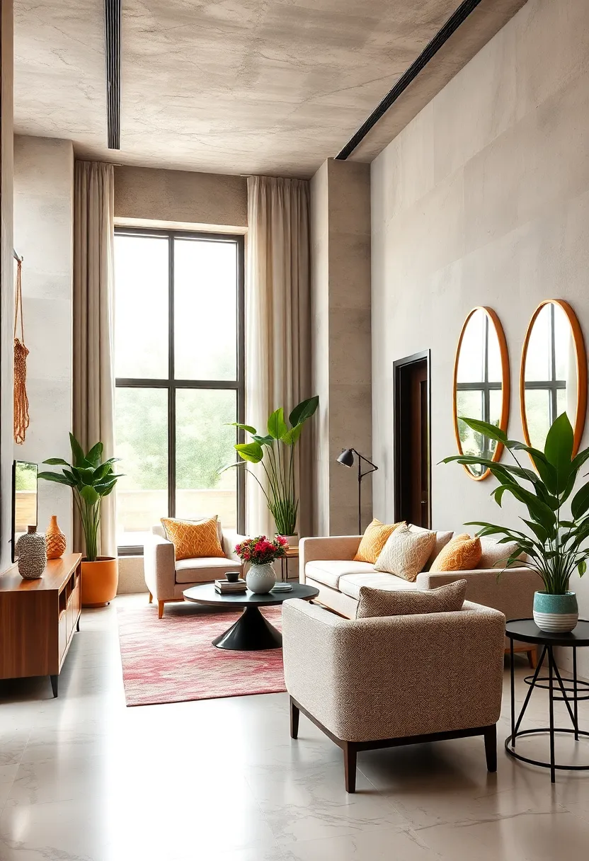 Hang mirrors strategically to visually expand the space and reflect light