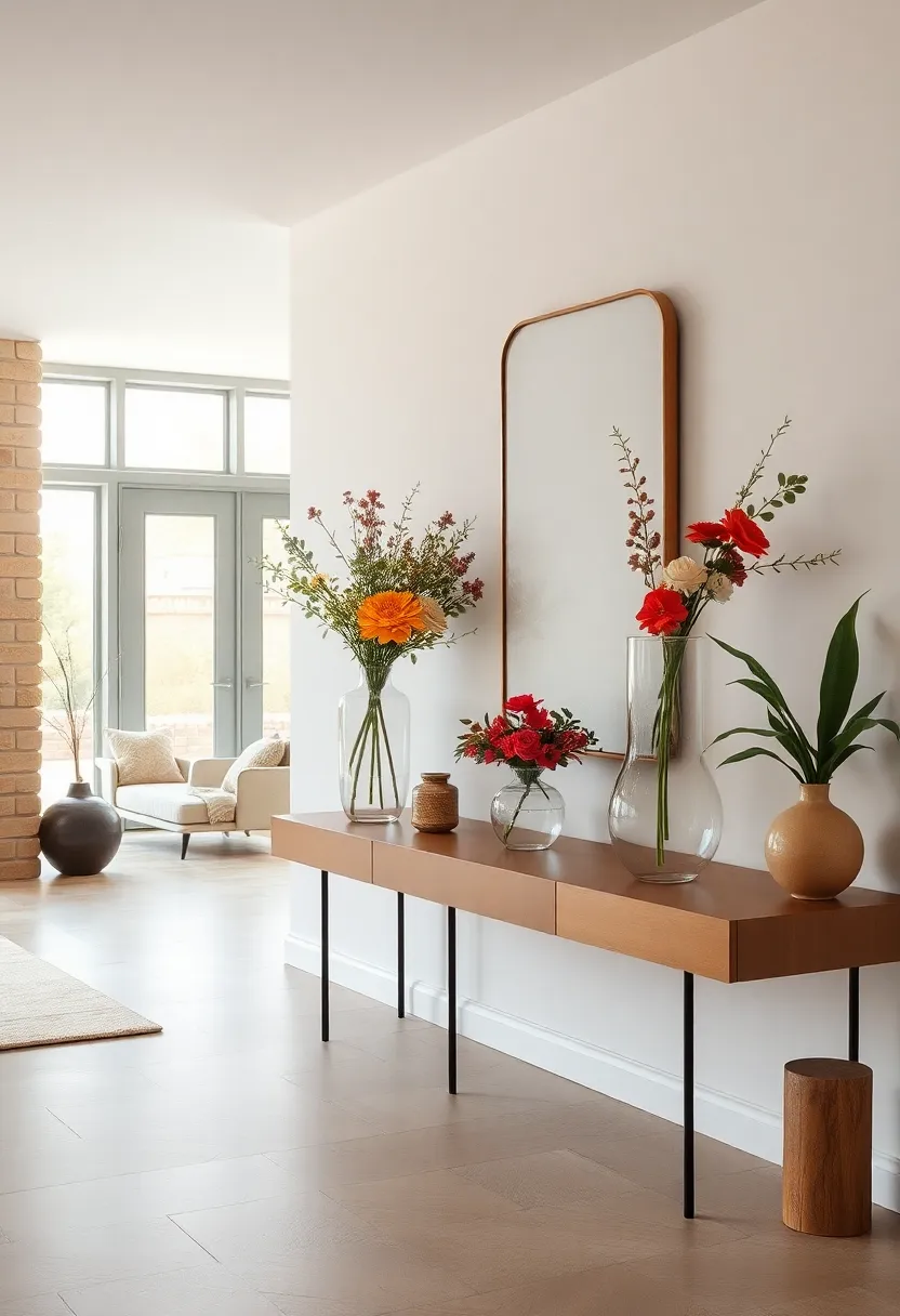 Floral Accents in Modern vases: Display vintage ​floral finds in sleek, simple‌ glass vases on a ⁣floating shelf ‌or console ⁢table