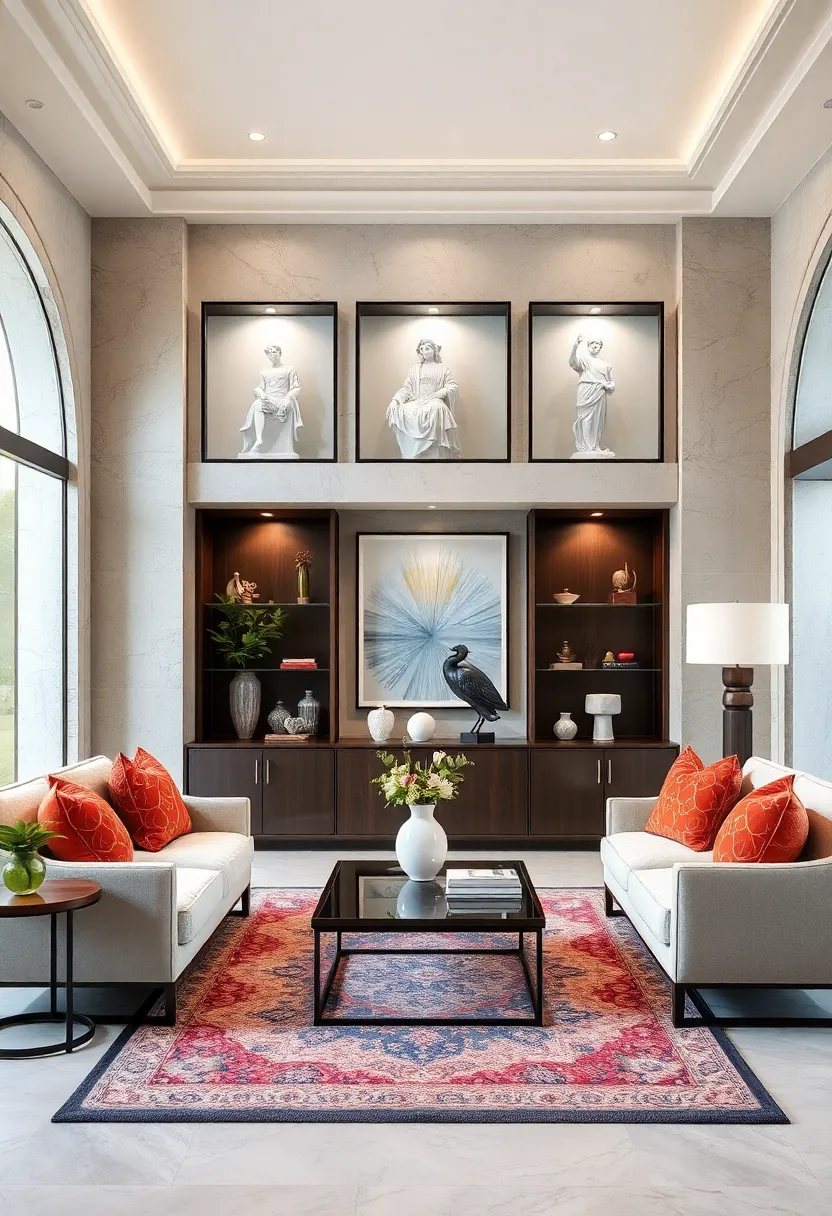 Porcelain Figurines with Contemporary Frames: Showcase delicate porcelain collectibles ‌in⁣ clean-lined, modern shadow boxes