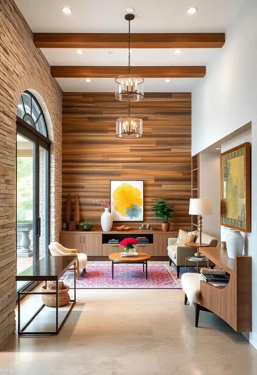 Traditional Wood Paneling Meets Sleek Storage: Use reclaimed wood ​paneling alongside streamlined⁣ built-in storage for a balanced entryway