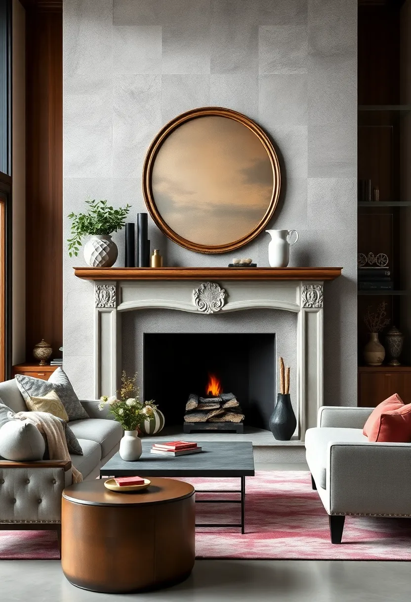 Victorian-Style ‌Fireplace with modern Hearth Accessories: Keep a vintage fireplace ‌mantel and add geometric hearth accessories⁤ for contrast