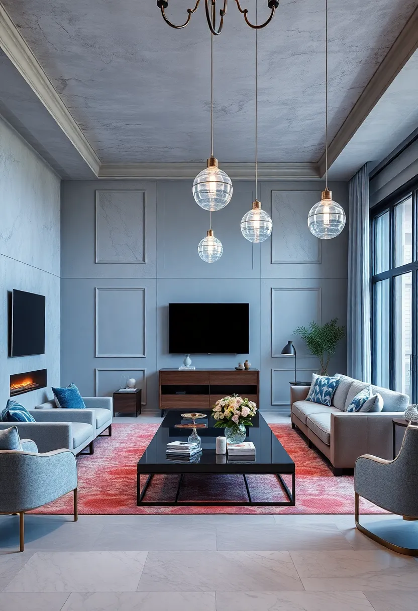 Use pastel blue glass pendant lights ​with ⁤silver fittings to⁣ balance​ softness and metallic glamour