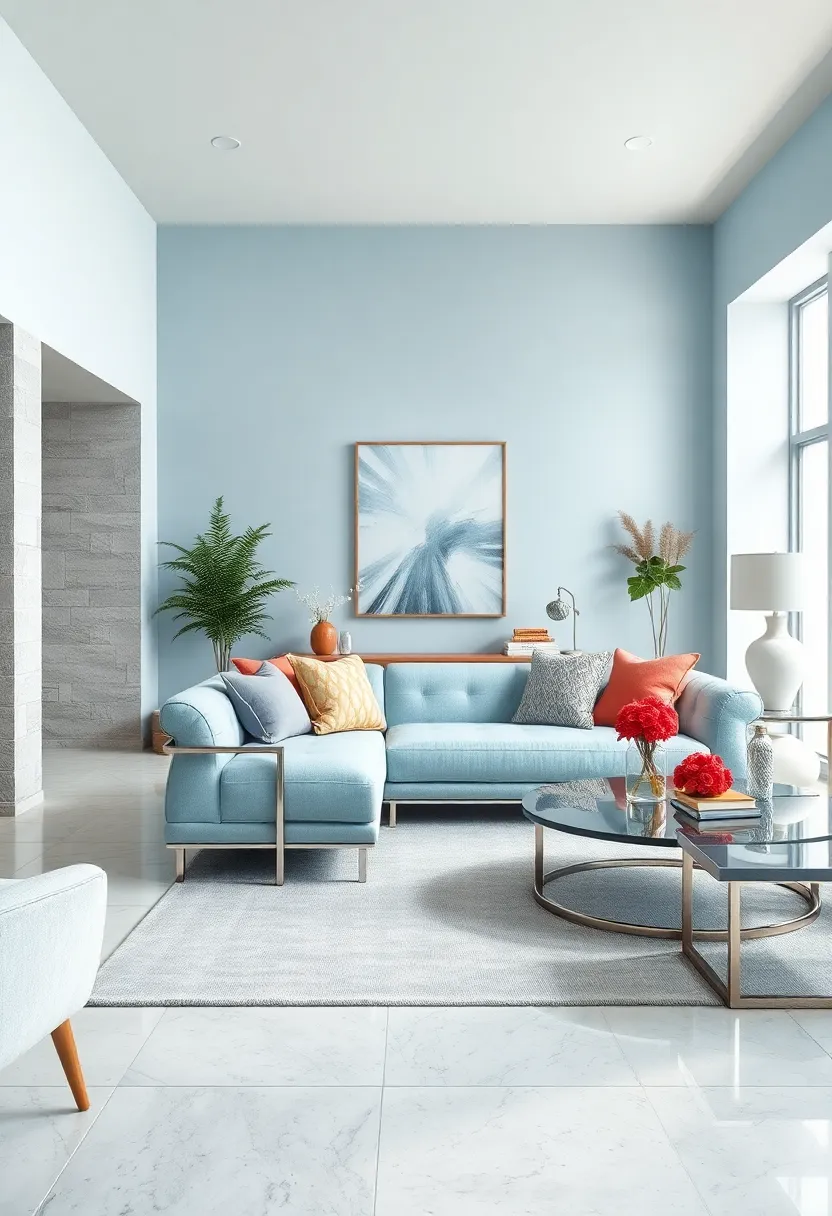 Select a pastel blue chaise lounge with silver legs for a‍ luxurious reading nook centerpiece