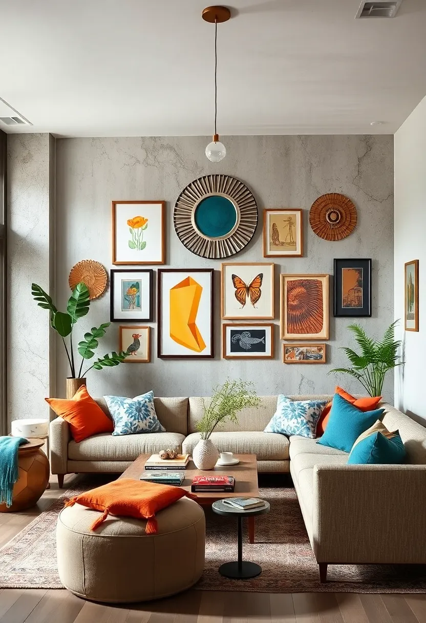 Curate an evolving wall where new art pieces are added seasonally, keeping​ the ambiance fresh