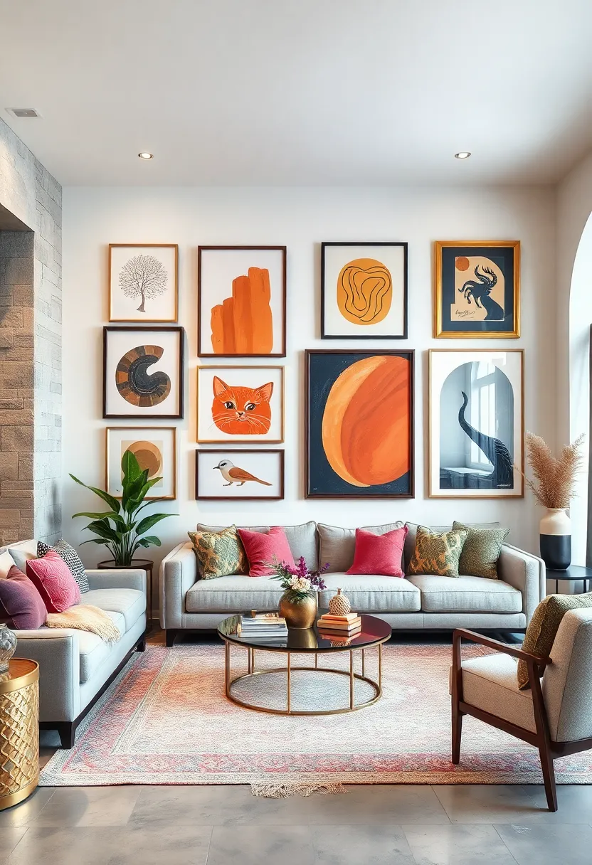 Mix ⁣different frame⁤ styles​ and finishes to enhance the eclectic⁤ feel and showcase diversity in art