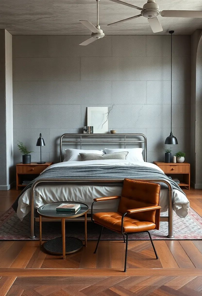 Create contrast by pairing ‌a shiny chrome metal ‌bed frame with aged leather chairs ‍and weathered ⁤wood for a chic industrial mix