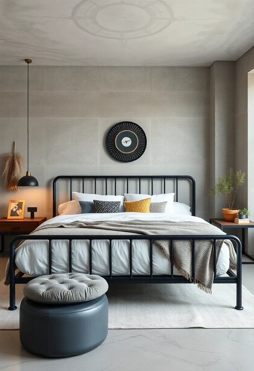Frame a bedroom around⁣ a matte ‌navy⁤ metal bed,surrounded⁢ by dark wood and metal⁢ accents ⁤to introduce depth and sophistication