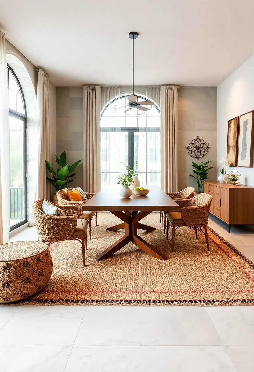 Organic ‌Pattern‍ Harmony: Intricate natural patterns are crafted ​from ‌jute to bring organic ‌beauty and​ texture beneath your dining table