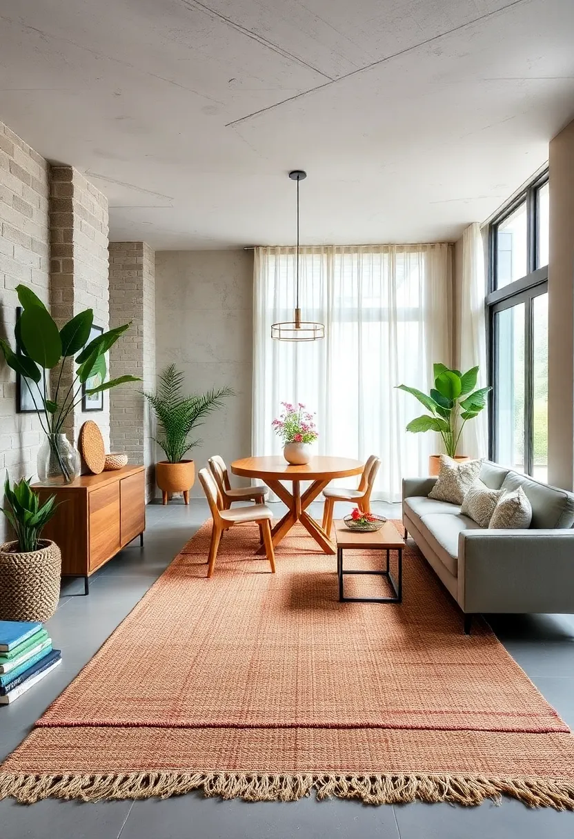 Hand-Dyed Natural Fiber Rug: This rug ⁣features natural fibers hand-dyed in⁣ earthy tones⁣ that​ add warmth ⁣and a ‌personalized touch