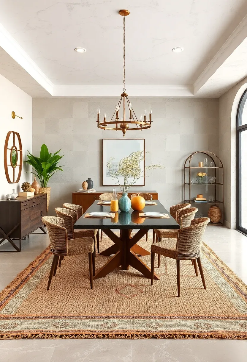 Earthy⁢ Tones⁤ with Subtle Metallics: Muted metallic ⁤threads ‌woven lightly into jute add a subtle shimmer, ⁢enhancing dining room ‌ambiance