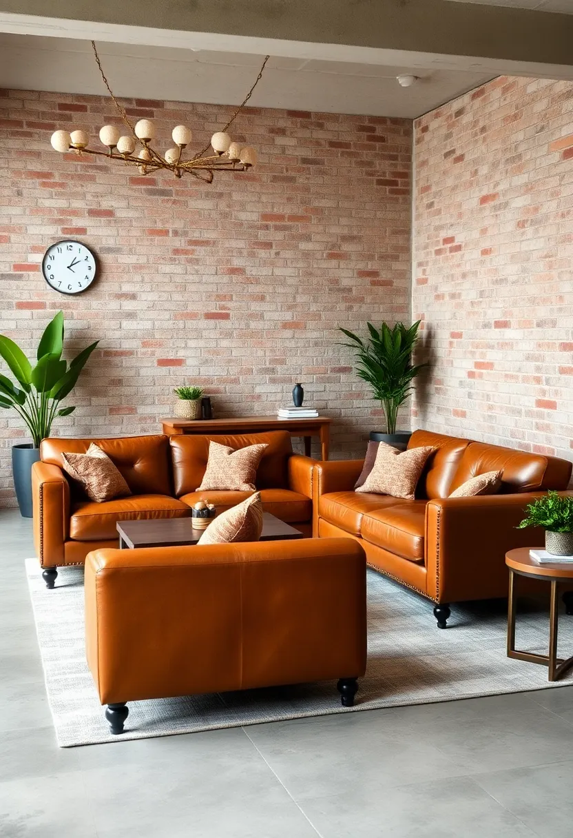 Incorporate ‌vintage charm with ‌distressed leather loungers set against exposed brick walls