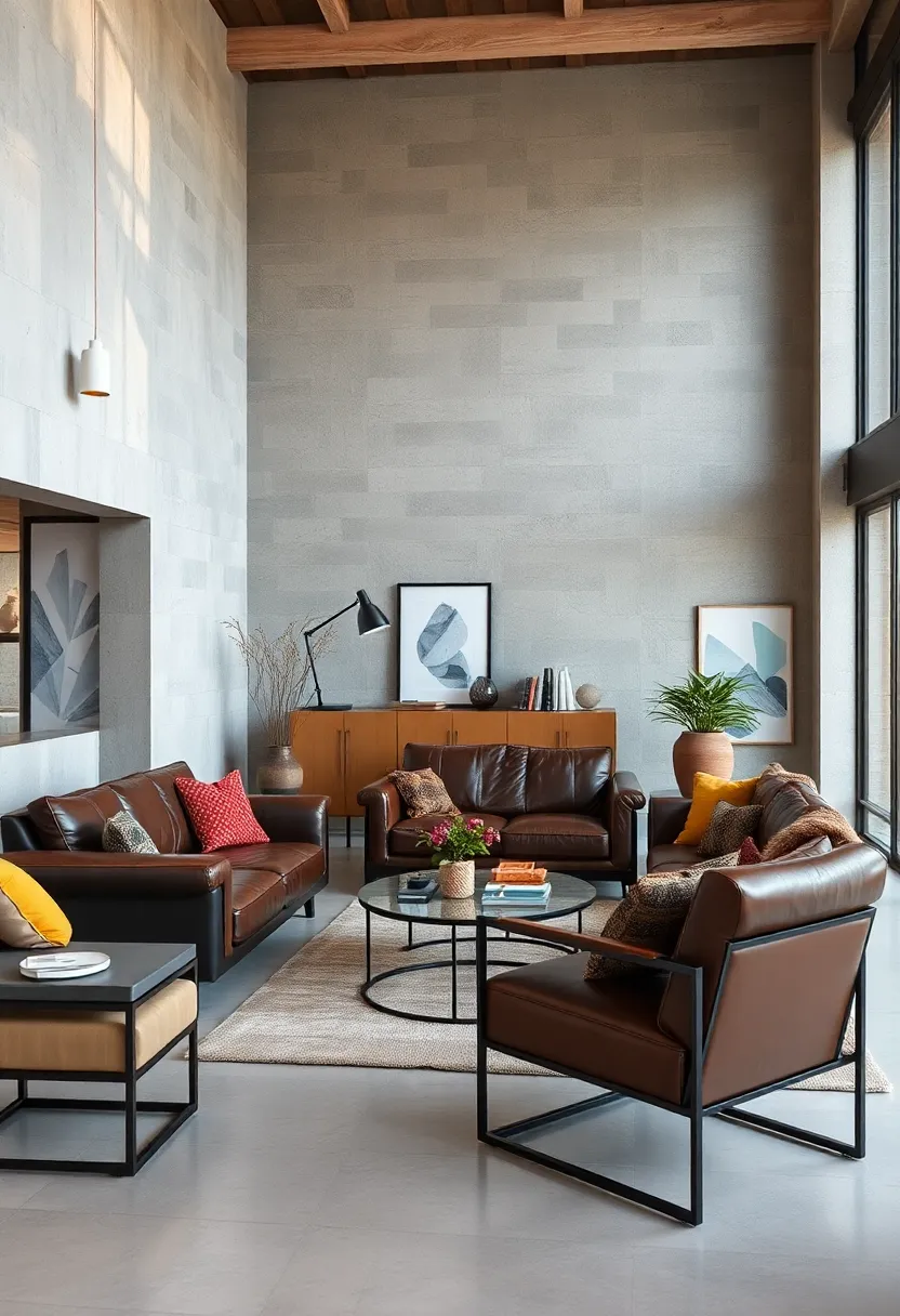 Blend ​industrial aesthetics with warmth ⁤by combining leather ⁣seating and metal-framed ⁣furniture