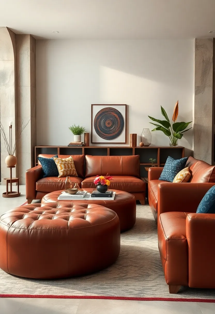 Use oversized leather ottomans ​as both seating and coffee ‍tables to enhance comfort and style