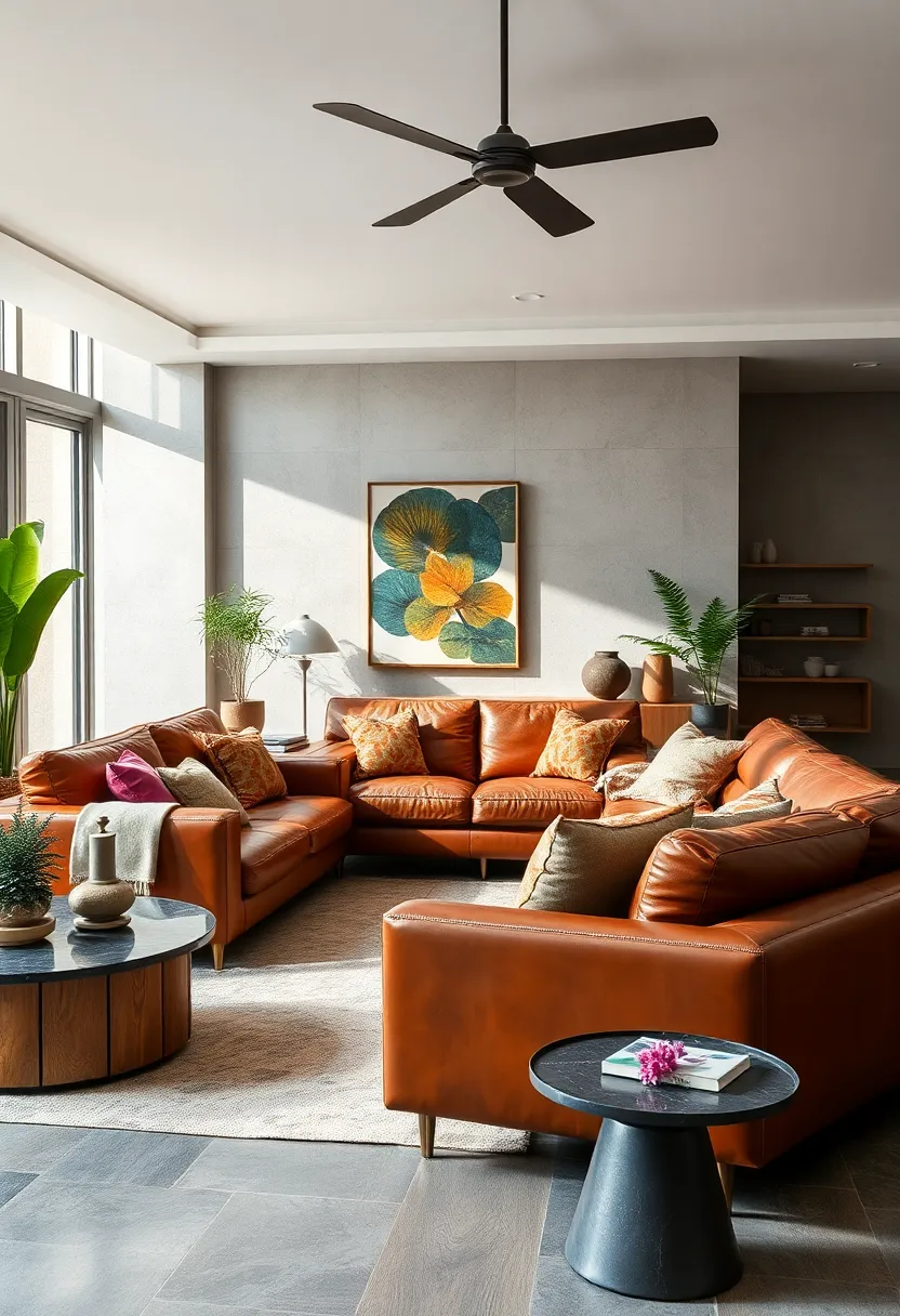 Highlight sustainability by⁤ selecting ⁤ethically sourced leather furniture ⁢combined with eco-conscious decor