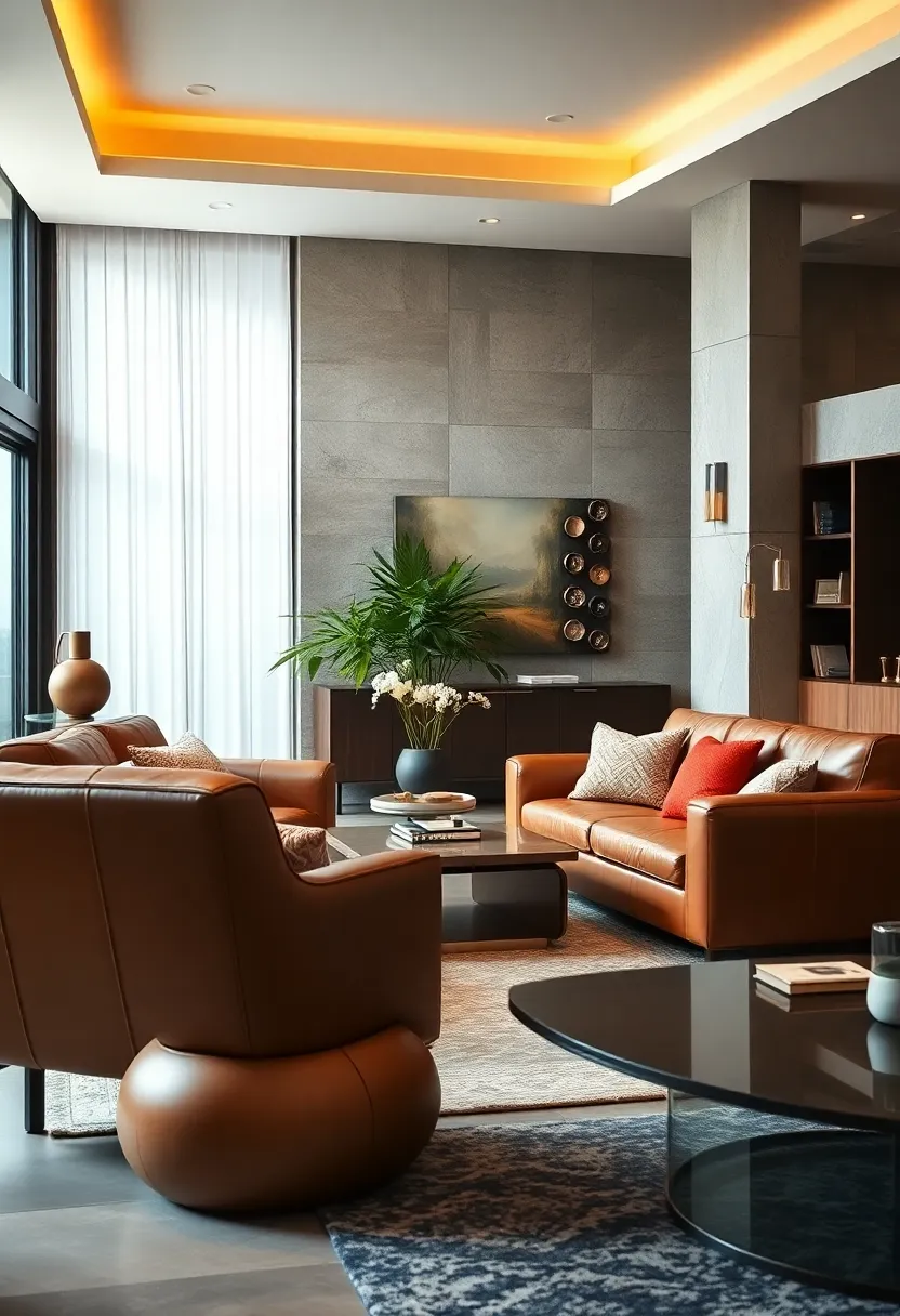 Opt for rich cognac leather armchairs to introduce a ⁣cozy yet upscale vibe to⁢ your seating ‍arrangement