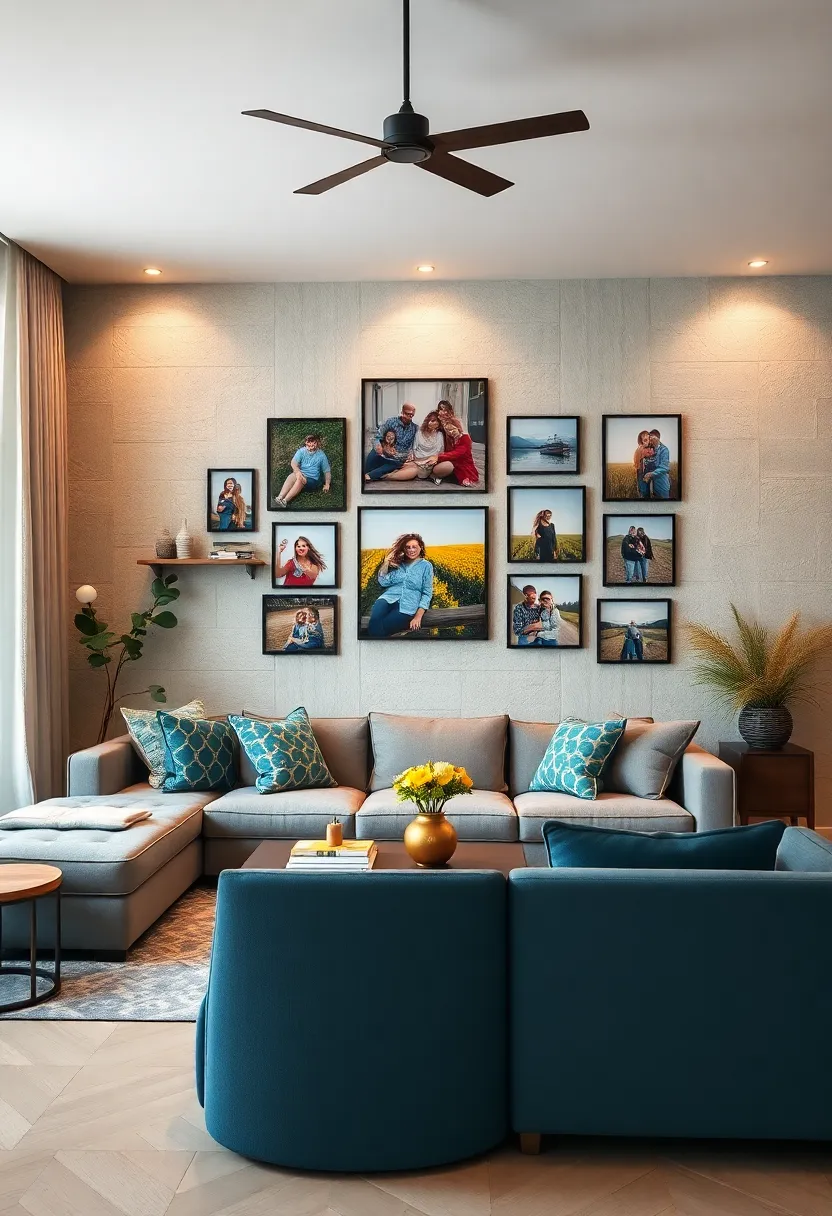 Photo Wall Decals: Apply removable photo wall decals for​ a fun and temporary ​way to showcase family photos