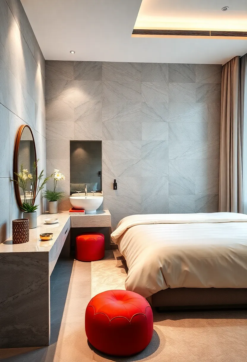 Feature a sleek, Minimalist Vanity for Modern Glamour