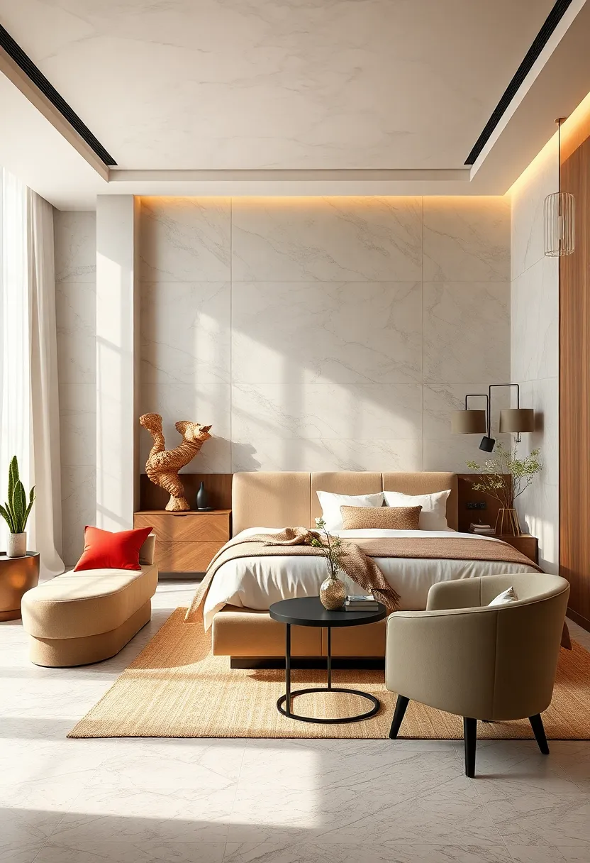 Integrate Natural Elements like Marble or Wood Accents