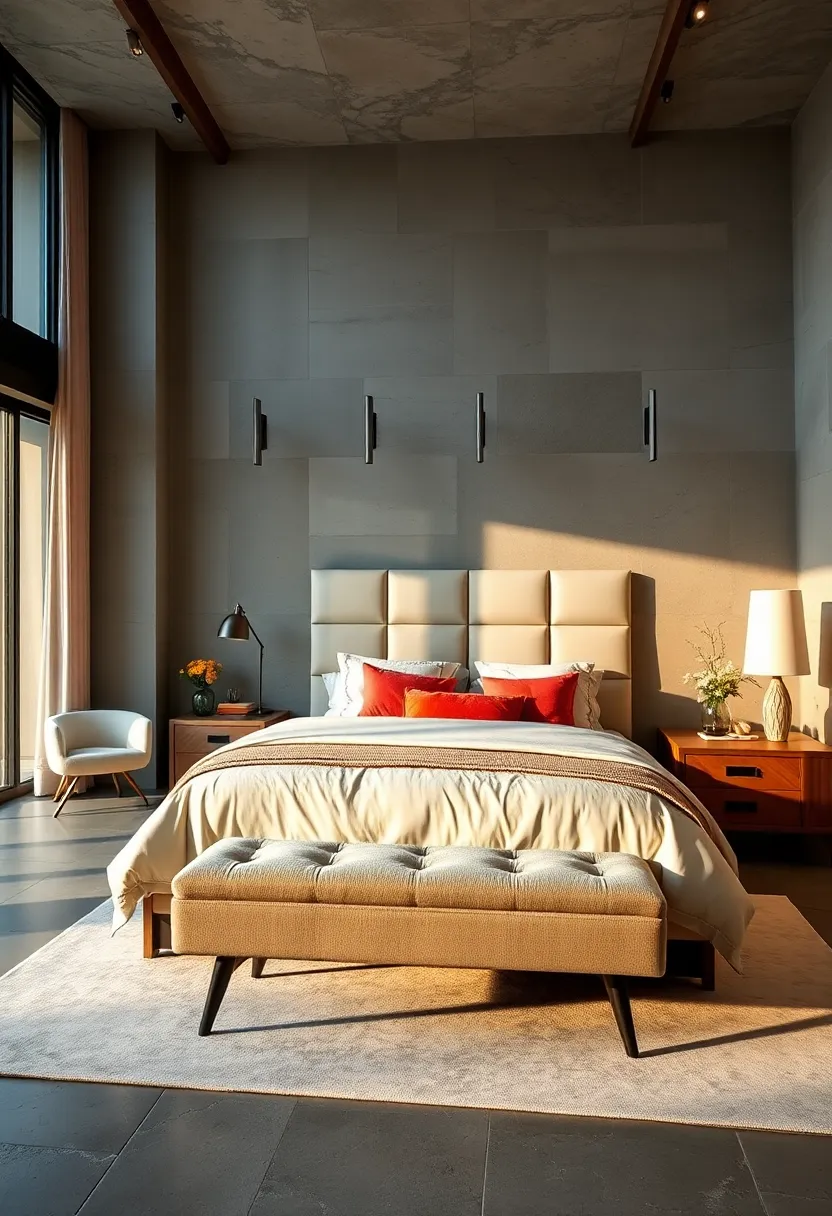 Adding a Statement‍ Bench‌ at the ⁤Foot of ‍the Bed ‌for Extra Seating and Style