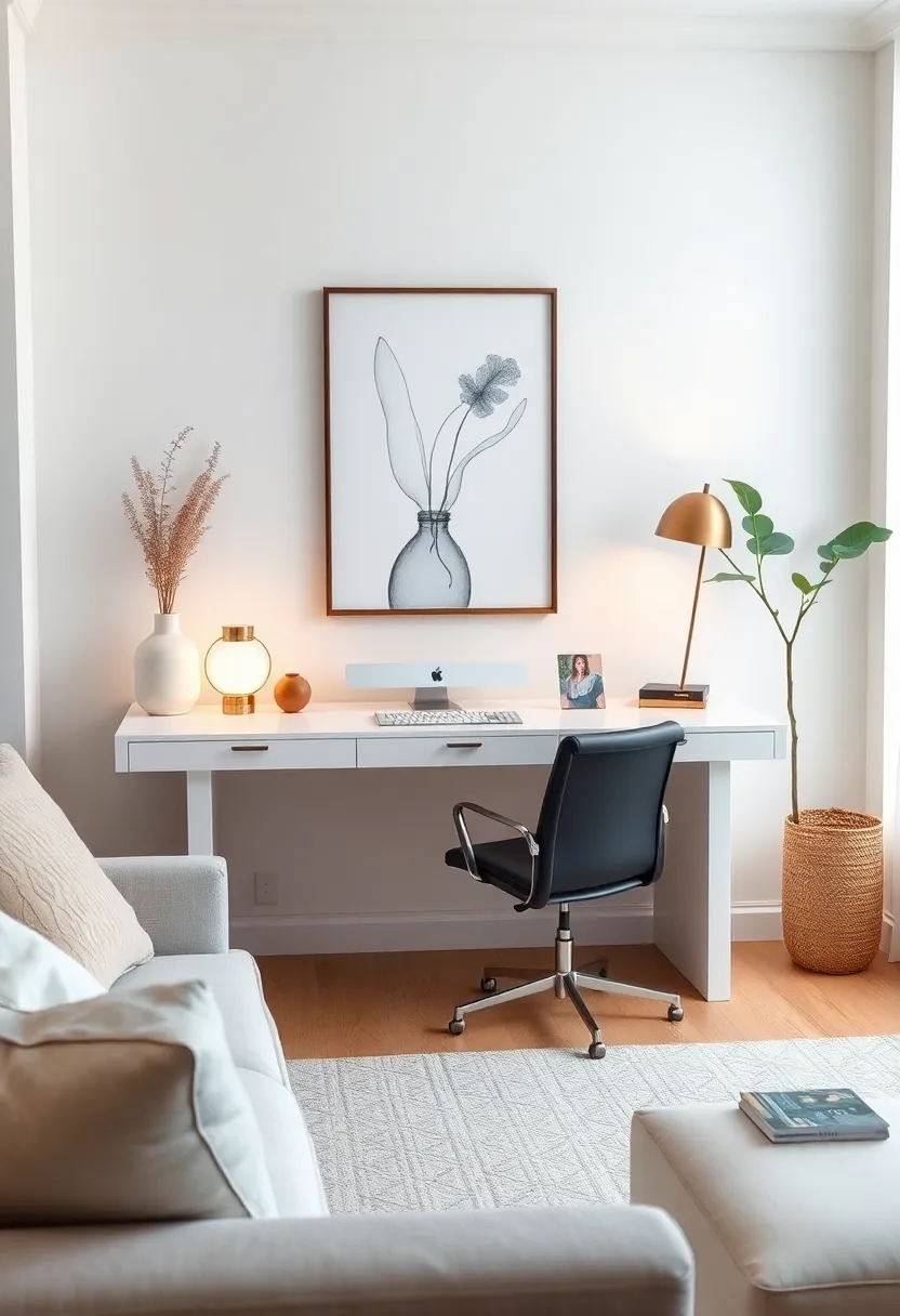 Artistic Minimalism:‍ A clean white desk accented with a few carefully chosen art pieces and ⁤wireless ‌peripherals that blend seamlessly