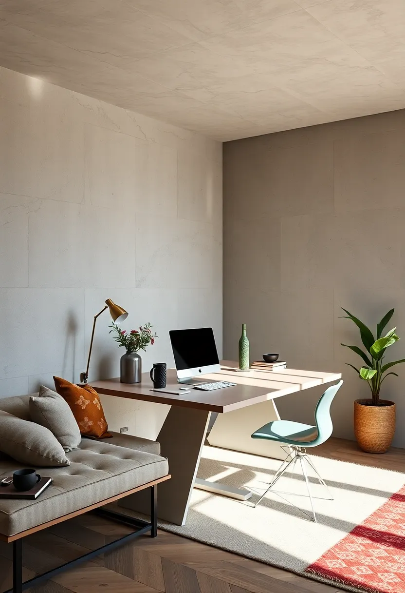 Geometric ‍Genius: ​Angular ‌desk design paired with compact wireless dock stations keeping ‍the ‌area tidy and inspiring