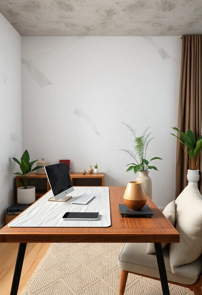 Zen​ Workspace: ‌Bamboo desk with wireless devices ‍and a ⁣minimalist ‍diffuser evoking calm focus ⁤during busy ⁤workdays
