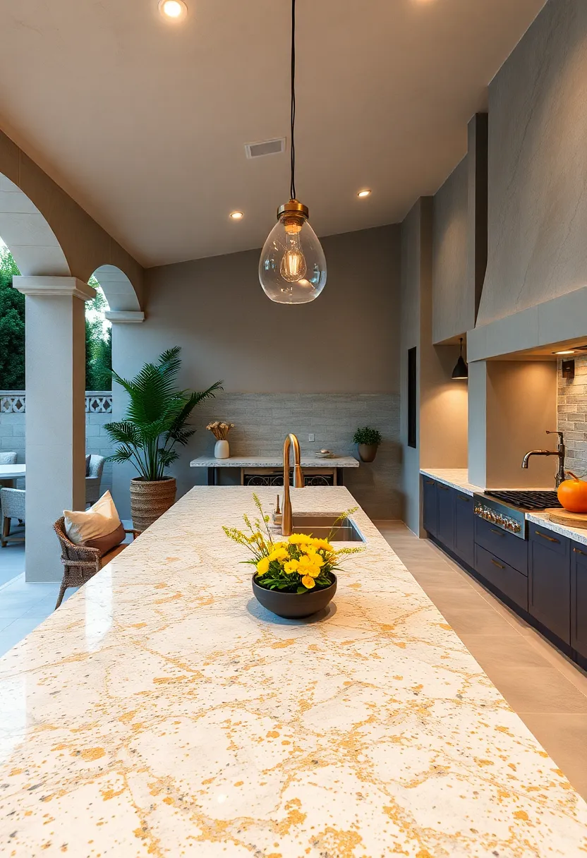 Classic Santa Cecilia Granite Featuring Golden Yellow and Speckled Details