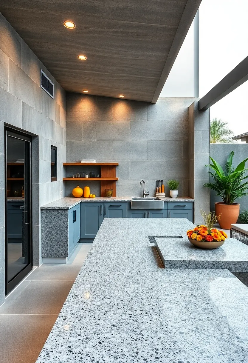 Contemporary ‌Steel ​Grey granite ‌for a Minimalist and Sophisticated Outdoor Setup