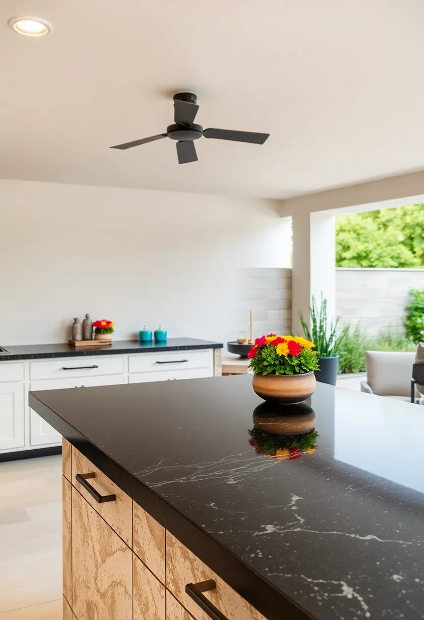 polished⁤ Absolute Black Granite for a Sleek, Contemporary‌ Outdoor Countertop