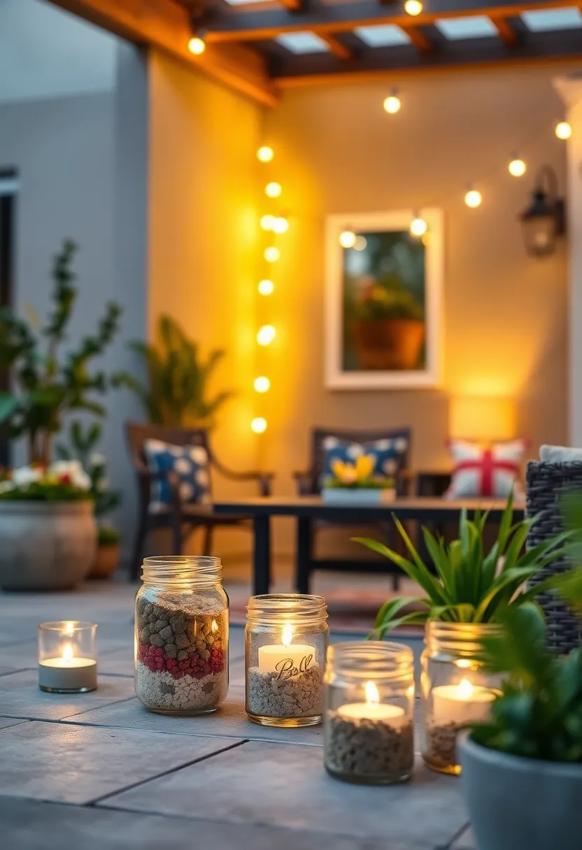 Mason Jar Tea Light ⁣Holders: Nest tealight candles ​in mason jars ​with decorative sand or ‌stones to add a warm, flickering glow