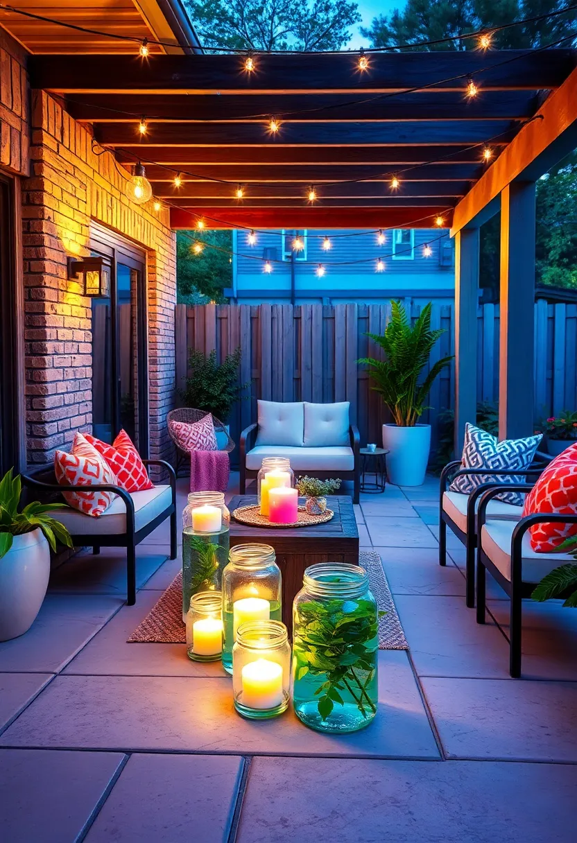 Colored Water and Candle Jars: Mix ⁣food coloring‌ into water-filled jars⁤ with floating‍ candles for colorful, ‌customizable lighting effects