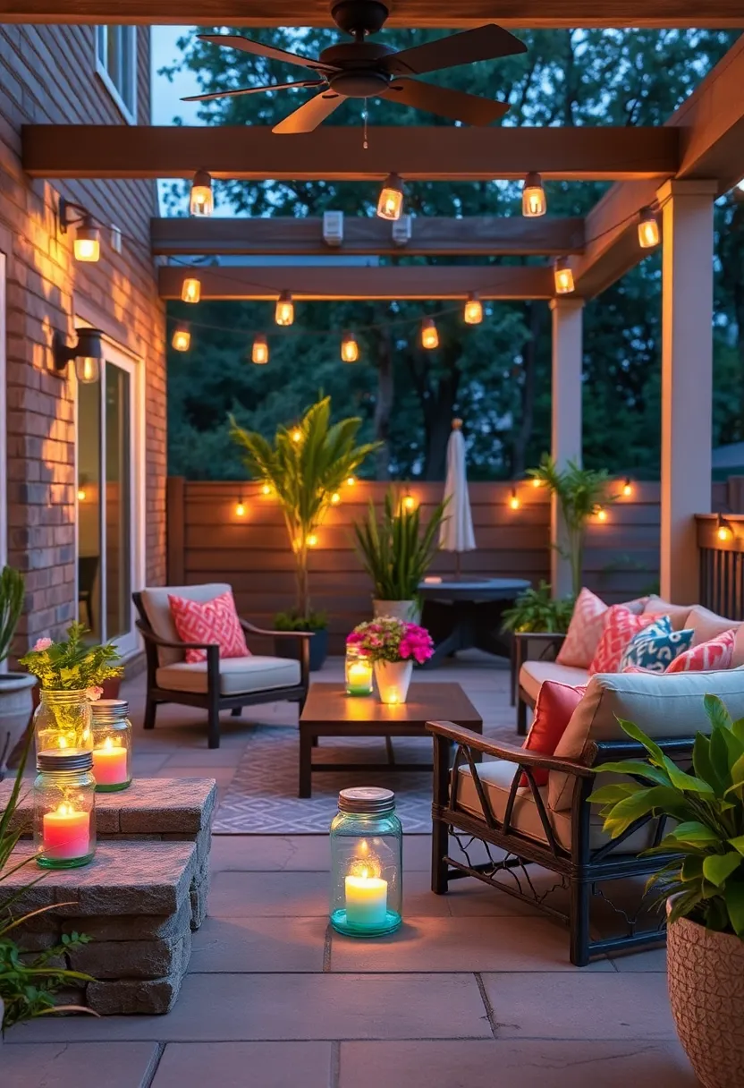 Colored‌ Glass Jars⁢ with⁢ LED Lights: Paint jars with translucent‌ colors to transform‍ simple LEDs into vibrant spotlights for ⁤evening​ gatherings