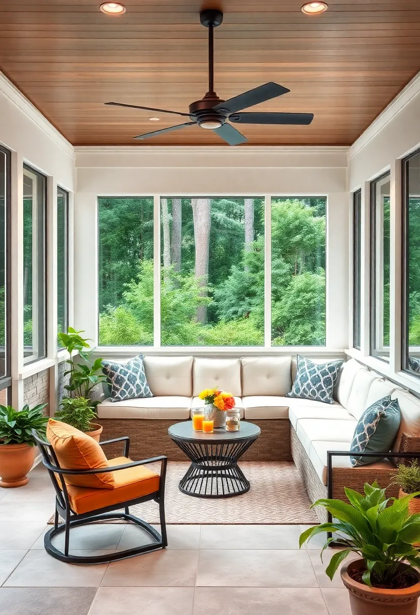 Cozy Corner Nook – A wraparound built-in bench with plush cushions creating an intimate space perfect ‌for ⁣morning ⁤coffee or evening chats