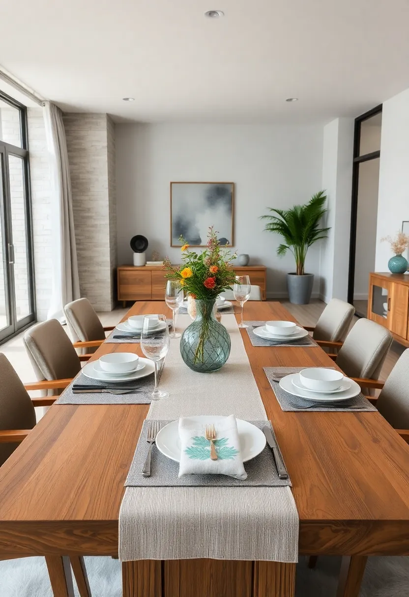 Geometric Play: ‍Incorporate placemats or runners with geometric patterns⁢ and ​modern centerpieces to add visual interest