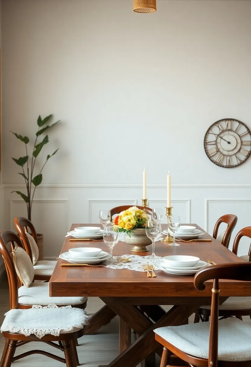 vintage‌ Luxe: Decorate⁤ with antique tableware, lace doilies, and brass candlesticks for‍ a timeless, elegant charm