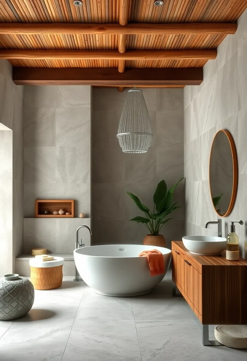 Bamboo Ceiling‍ Beams: Exposed bamboo beams lend⁢ architectural⁣ interest and organic texture overhead