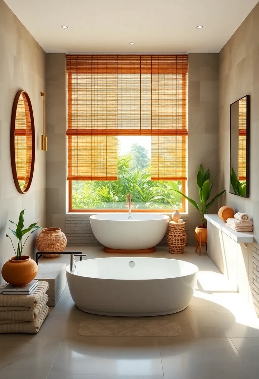 Bamboo Window Blinds: light-diffusing​ bamboo ​blinds ⁢soften⁤ sunlight, ⁢enhancing the peaceful ambiance