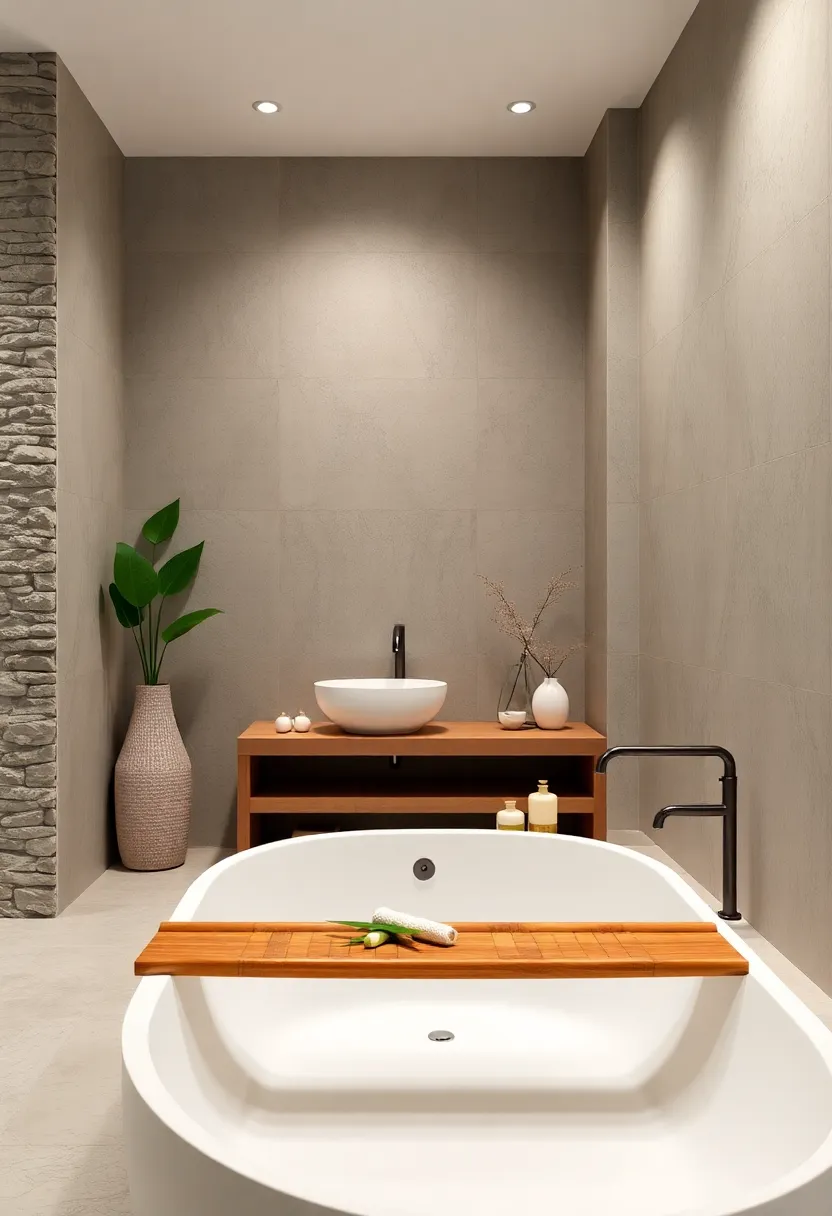 Bamboo Bathtub tray: ‍A bamboo tray across the ⁣tub offers practicality and tranquil aesthetics for your soaking ​moments