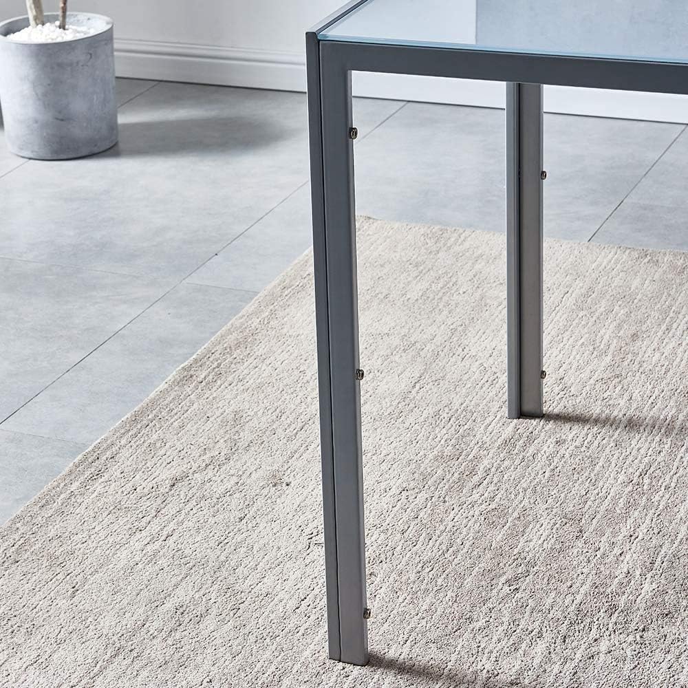 Our Honest ‍Take on Nozama's Sleek Gray Glass Dining Table